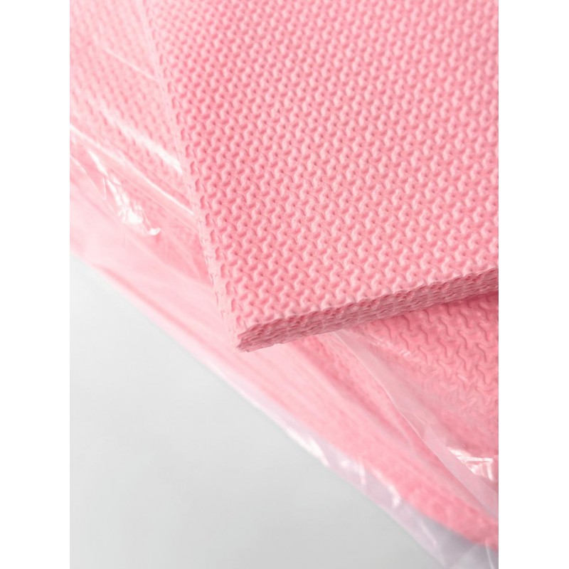 Стоматологічні серветки нагрудні тришарові 33×41 см, рожеві (500 шт.)