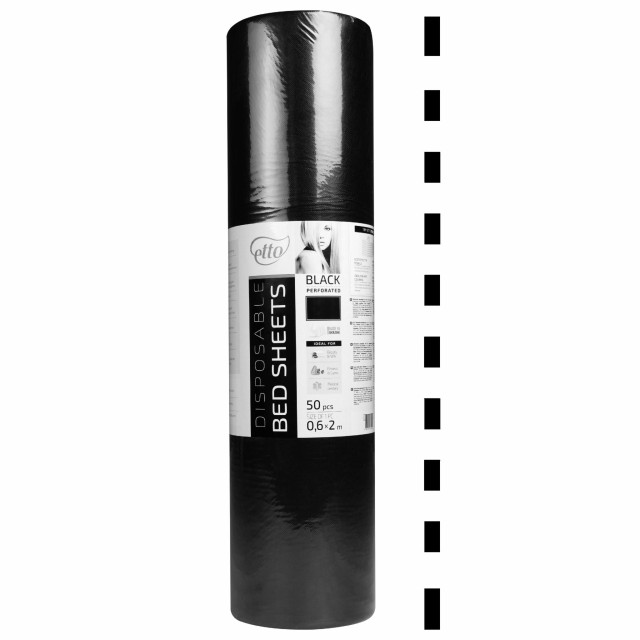 Простирадла Etto Black Collection спанбонд 30г/м2 0.6х100 м перфоровані (крок відриву 2 м) чорні