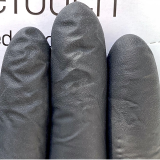 Рукавички нітрилові SafeTouch Advanced Black M без пудри текстуровані 100 шт. чорні 3,5 г (1187P-C)