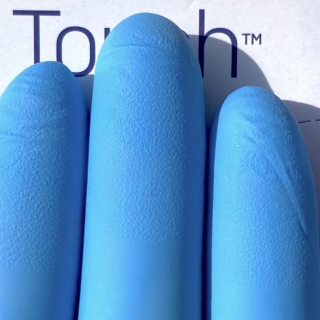 Рукавички нітрилові SafeTouch Vitals Slim Blue S без пудри текстуровані 100 шт. блакитні (1175P2-B)
