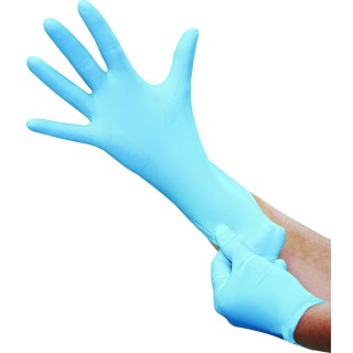 Рукавички нітрилові SafeTouch Vitals Slim Blue S без пудри текстуровані 100 шт. блакитні (1175P2-B)