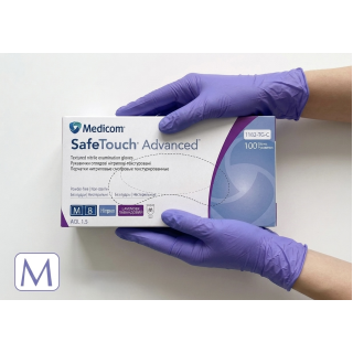 Рукавички нітрилові SafeTouch Advanced Lavander М без пудри текстуровані 100 шт. лавандові (1182-TG-С)
