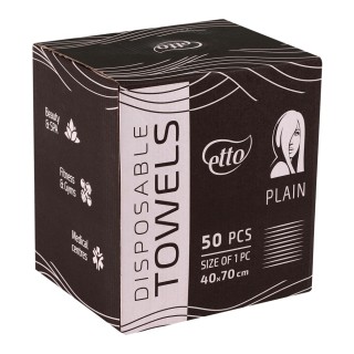 Рушники одноразові Etto Black Collection спанлейс 60 г/м2 спанлейс 40х70 см гладкі (50 шт. в упаковці) чорні