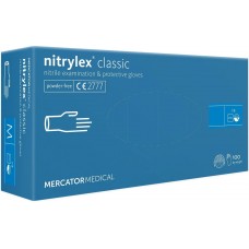 Рукавиці нітрил без пудри NITRYLEX CLASSIC 100 шт, блакитні, розмір M