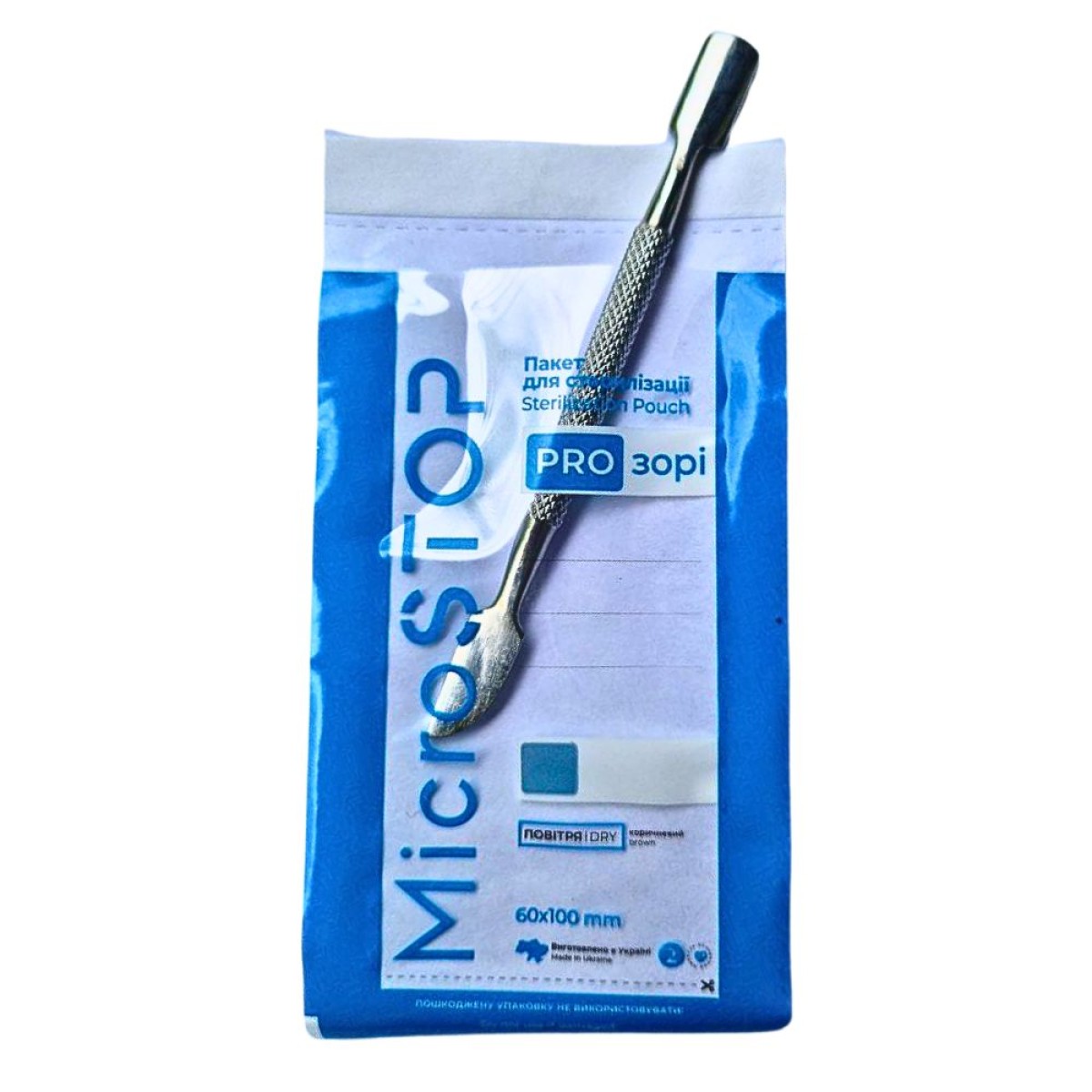 Microstop Крафт-пакети PRO-ЗОРІ з індикатором 4 класу 60×100 мм (UA) 1 уп. (100шт.)