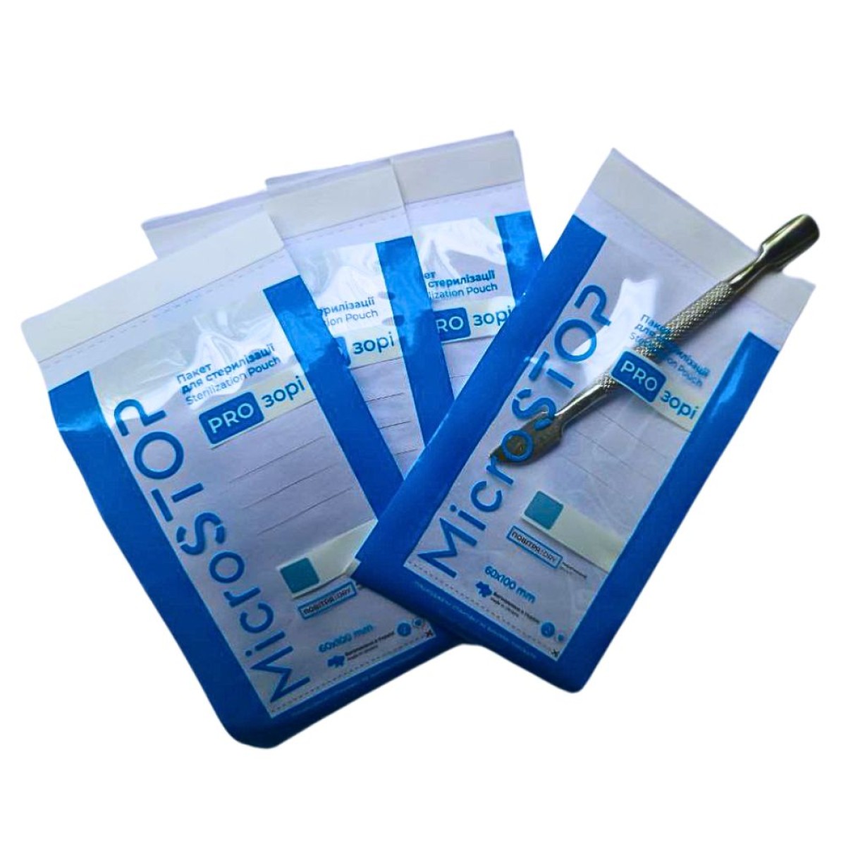 Microstop Крафт-пакети PRO-ЗОРІ з індикатором 4 класу 60×100 мм (UA) 1 уп. (100шт.)