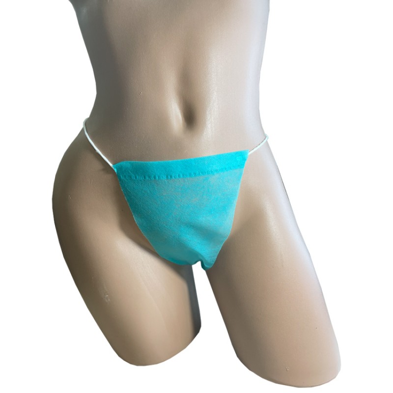 Трусики-стрінги, спанбонд, розмір L/XL, бірюзовий (50 шт.)