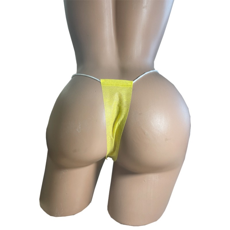 Трусики-стрінги, спанбонд, розмір L/XL, жовтий (50 шт.)