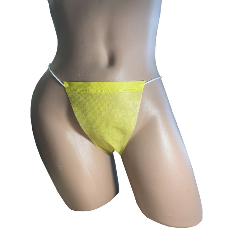 Трусики-стрінги, спанбонд, розмір L/XL, жовтий (50 шт.)