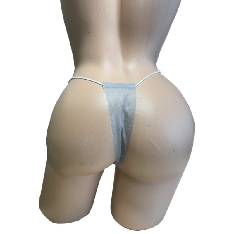 Трусики-стрінги, спанбонд, розмір S/M, сірий (50 шт.)