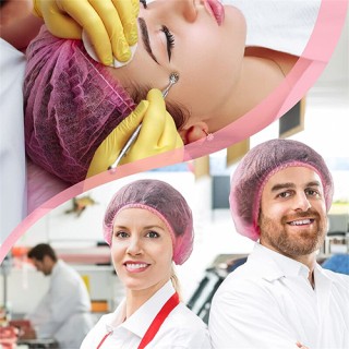 Шапочки одноразові Etto спанбонд «кульбабка» 100 шт. рожеві