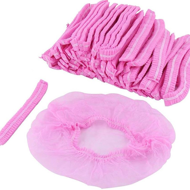 Шапочки одноразові «кульбабка», спанбонд, рожевий 100шт.