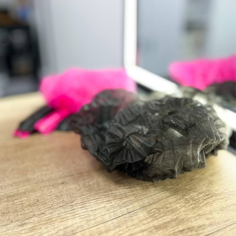 Шапочки одноразові «кульбабка», спанбонд , чорний 100шт.