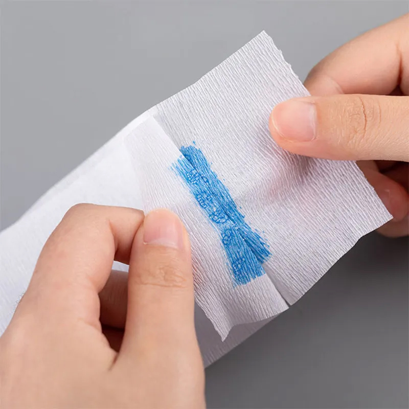 Комірці перукарські, Monaco Style, паперові Білі, блакитний клей, карт. втулка (100 шт) х 5 рулонів