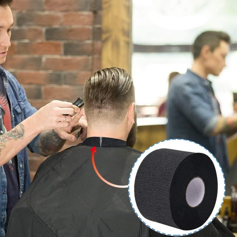 Комірці перукарські паперові, Etto, BLACK, пласт. втулка,  5 ролів х 100шт.