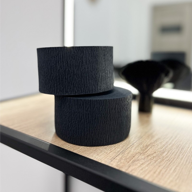 Комірці перукарські паперові, Etto, BLACK, пласт. втулка,  5 ролів х 100шт.