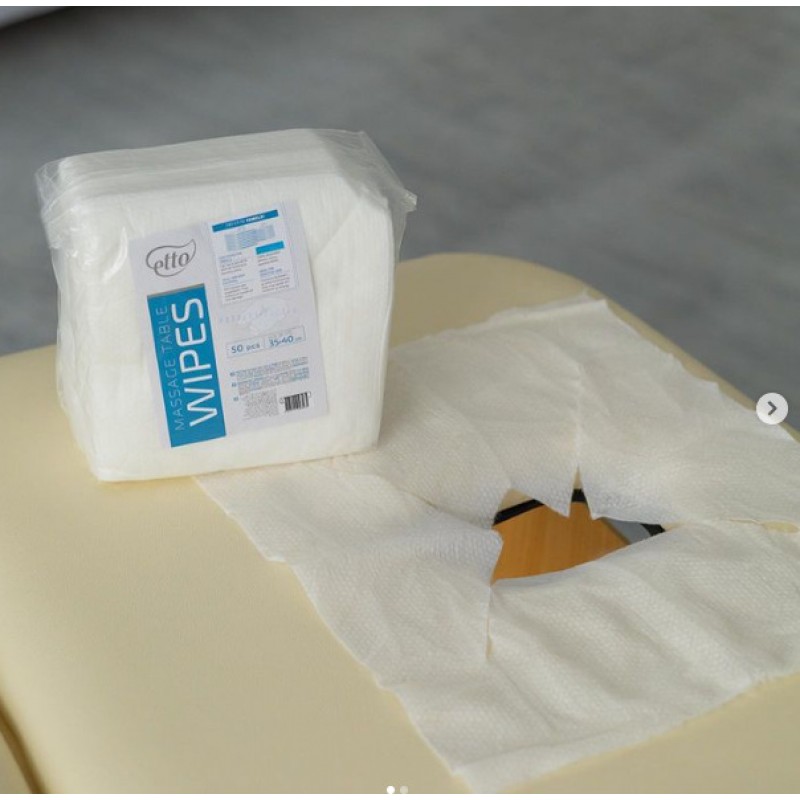 Серветки для масажного столу одноразові, Etto, 35см х 40см (50шт. складені), перлина 50г/м2