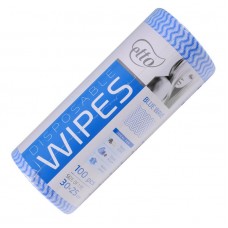 Серветки одноразові, Etto, 25см х 30см (100шт. в рулоні), блакитна хвиля