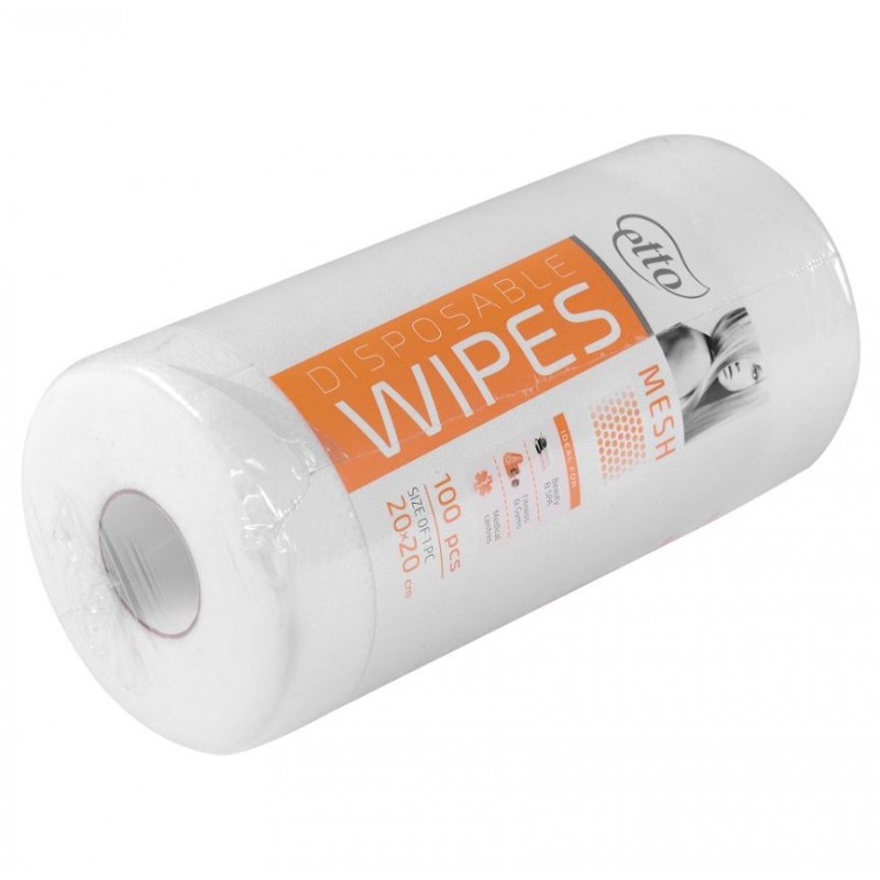 Серветки одноразові, Etto, 20см х 20см (100шт. в рулоні), сітка 50г/м2