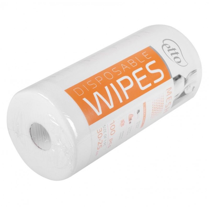 Серветки одноразові, Etto, 25см х 30см (100шт. в рулоні), сітка 50г/м2