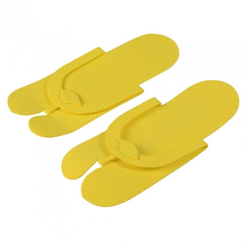 Тапочки одноразові, в'єтнамки, EVA, жовті, розмір 36-39 (12 пар)