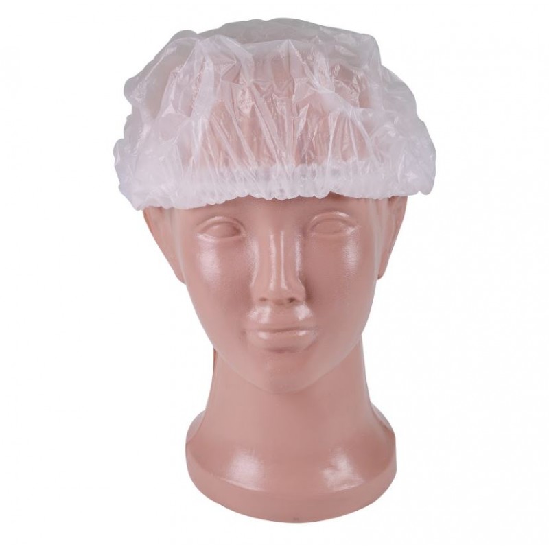 Шапочки одноразові «кульбабка», поліетилен, прозорий 100шт.