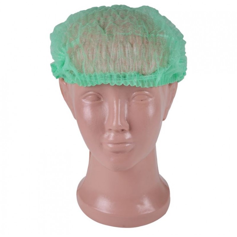 Шапочки одноразові «кульбабка», спанбонд, зелений 100шт.