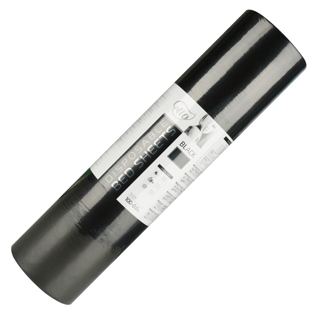 Простирадла одноразові Etto Black Collection 0.6х100 м (60 см) спанбонд 30г/м2 чорні